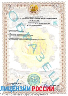 Образец сертификата соответствия (приложение) Котовск Сертификат ISO 14001